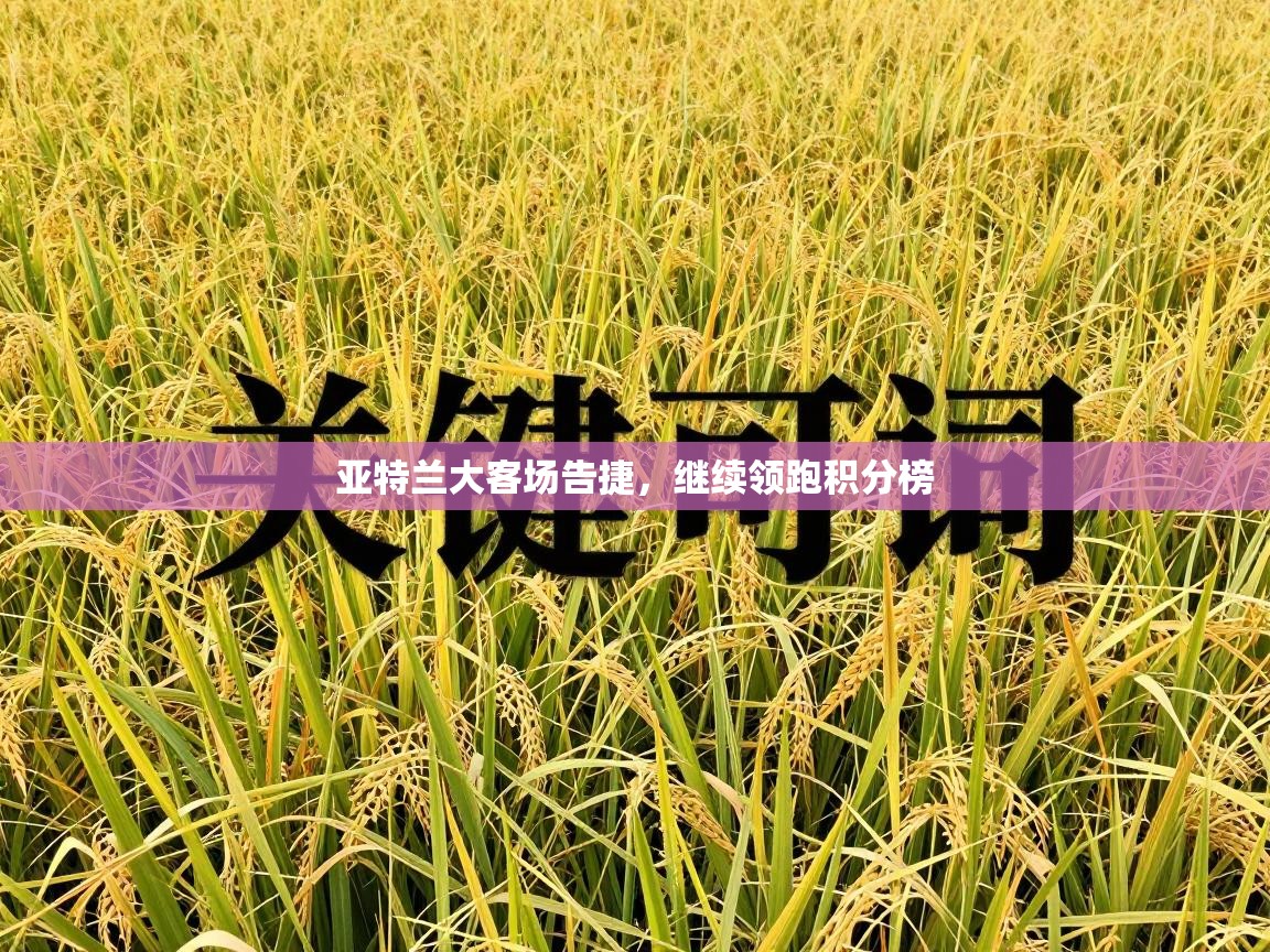 亚特兰大客场告捷，继续领跑积分榜  第1张